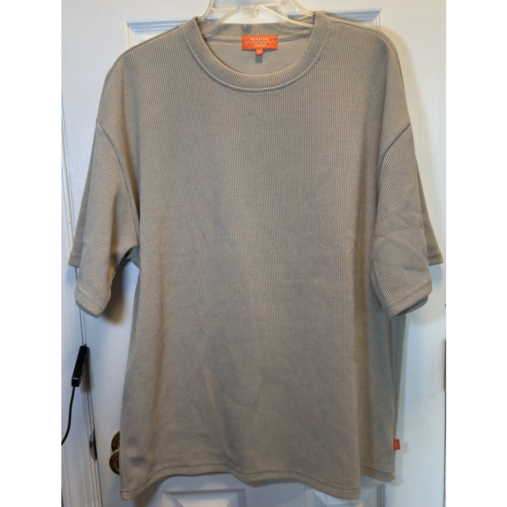 Negative Space Men's Ribbed Beige T-Shirt Size Medium NWT